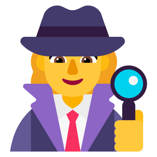 Microsoft design of the woman detective emoji verson:Windows-11-22H2