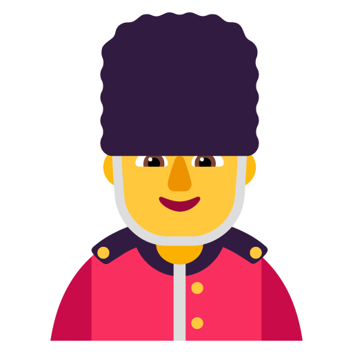 Microsoft design of the man guard emoji verson:Windows-11-22H2
