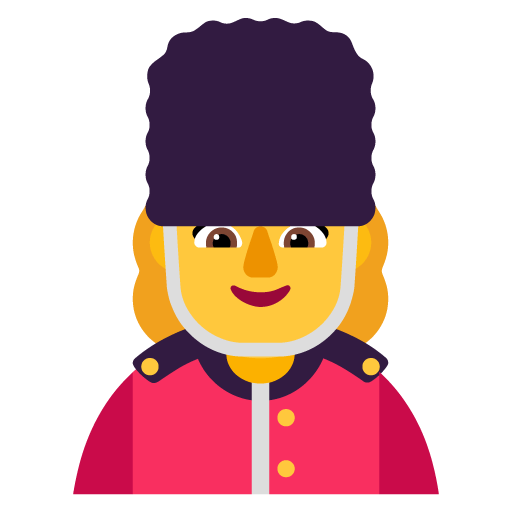 Microsoft design of the woman guard emoji verson:Windows-11-22H2