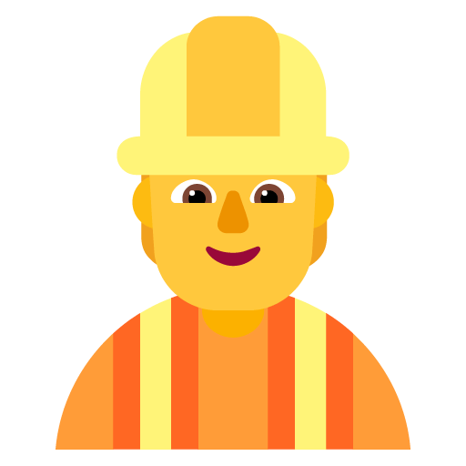 Microsoft design of the construction worker emoji verson:Windows-11-22H2