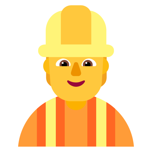 Microsoft Microsoft design of the construction worker emoji verson:Windows-11-22H2
