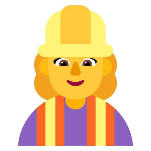 Microsoft design of the woman construction worker emoji verson:Windows-11-22H2