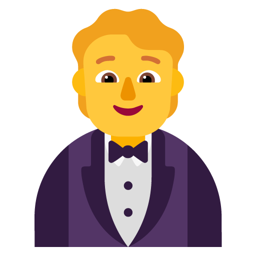 Microsoft design of the person in tuxedo emoji verson:Windows-11-22H2