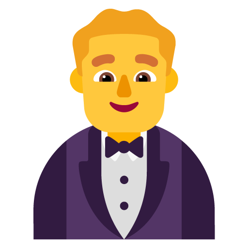Microsoft design of the man in tuxedo emoji verson:Windows-11-22H2