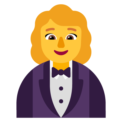 Microsoft design of the woman in tuxedo emoji verson:Windows-11-22H2