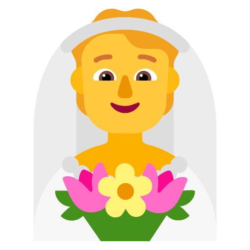 Microsoft design of the person with veil emoji verson:Windows-11-22H2