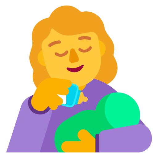 Microsoft design of the woman feeding baby emoji verson:Windows-11-22H2