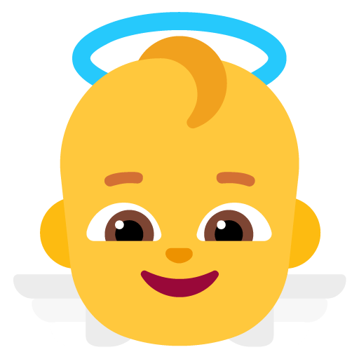 Microsoft design of the baby angel emoji verson:Windows-11-22H2