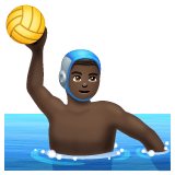 Whatsapp design of the man playing water polo: dark skin tone emoji verson:2.23.2.72