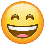 Whatsapp design of the grinning face with smiling eyes emoji verson:2.23.2.72