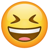 Whatsapp design of the grinning squinting face emoji verson:2.23.2.72