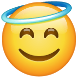 Whatsapp design of the smiling face with halo emoji verson:2.23.2.72