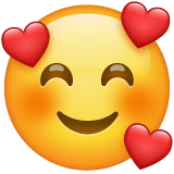 Whatsapp design of the smiling face with hearts emoji verson:2.23.2.72