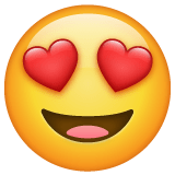 Whatsapp design of the smiling face with heart-eyes emoji verson:2.23.2.72