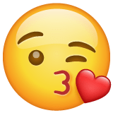 Whatsapp design of the face blowing a kiss emoji verson:2.23.2.72