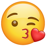 Whatsapp design of the face blowing a kiss emoji verson:2.23.2.72