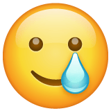 Whatsapp design of the smiling face with tear emoji verson:2.23.2.72