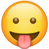 Whatsapp design of the face with tongue emoji verson:2.23.2.72