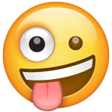 Whatsapp design of the zany face emoji verson:2.23.2.72