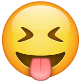 Whatsapp design of the squinting face with tongue emoji verson:2.23.2.72