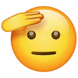 Whatsapp design of the saluting face emoji verson:2.23.2.72