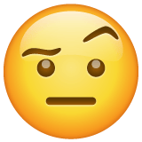 Whatsapp design of the face with raised eyebrow emoji verson:2.23.2.72