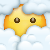 Whatsapp design of the face in clouds emoji verson:2.23.2.72