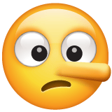 Whatsapp design of the lying face emoji verson:2.23.2.72