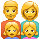 Whatsapp design of the family: man woman girl girl emoji verson:2.23.2.72