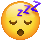 Whatsapp design of the sleeping face emoji verson:2.23.2.72