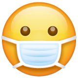 Whatsapp design of the face with medical mask emoji verson:2.23.2.72
