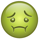 Whatsapp design of the nauseated face emoji verson:2.23.2.72