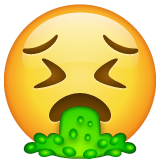 Whatsapp design of the face vomiting emoji verson:2.23.2.72