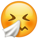 Whatsapp design of the sneezing face emoji verson:2.23.2.72