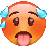 Whatsapp design of the hot face emoji verson:2.23.2.72