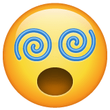 Whatsapp design of the face with spiral eyes emoji verson:2.23.2.72