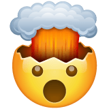 Whatsapp design of the exploding head emoji verson:2.23.2.72
