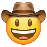 Whatsapp design of the cowboy hat face emoji verson:2.23.2.72