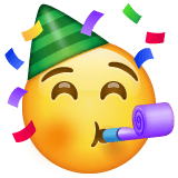 Whatsapp design of the partying face emoji verson:2.23.2.72