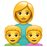 Whatsapp design of the family: woman boy boy emoji verson:2.23.2.72
