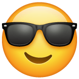 Whatsapp design of the smiling face with sunglasses emoji verson:2.23.2.72
