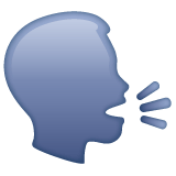 Whatsapp design of the speaking head emoji verson:2.23.2.72