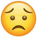 Whatsapp design of the worried face emoji verson:2.23.2.72