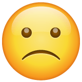 Whatsapp design of the slightly frowning face emoji verson:2.23.2.72