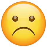 Whatsapp design of the frowning face emoji verson:2.23.2.72