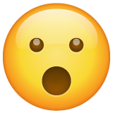 Whatsapp design of the face with open mouth emoji verson:2.23.2.72