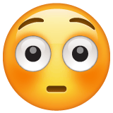 Whatsapp design of the flushed face emoji verson:2.23.2.72