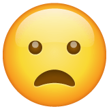 Whatsapp design of the frowning face with open mouth emoji verson:2.23.2.72