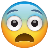 Whatsapp design of the fearful face emoji verson:2.23.2.72