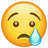 Whatsapp design of the crying face emoji verson:2.23.2.72